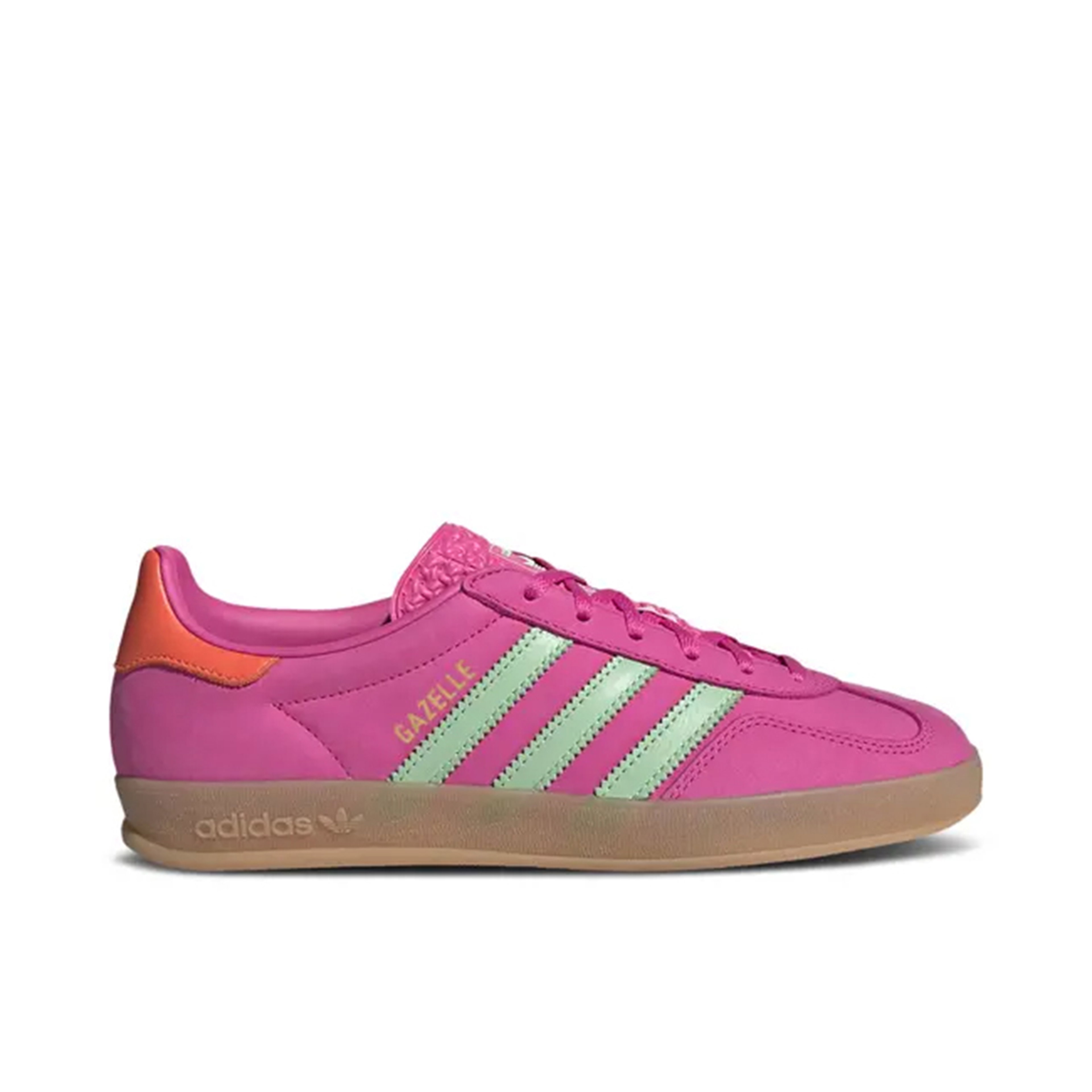 Adidas Gazelle Indoor Semi Lucid Fuchsia Semi Green Spark Coral Womens