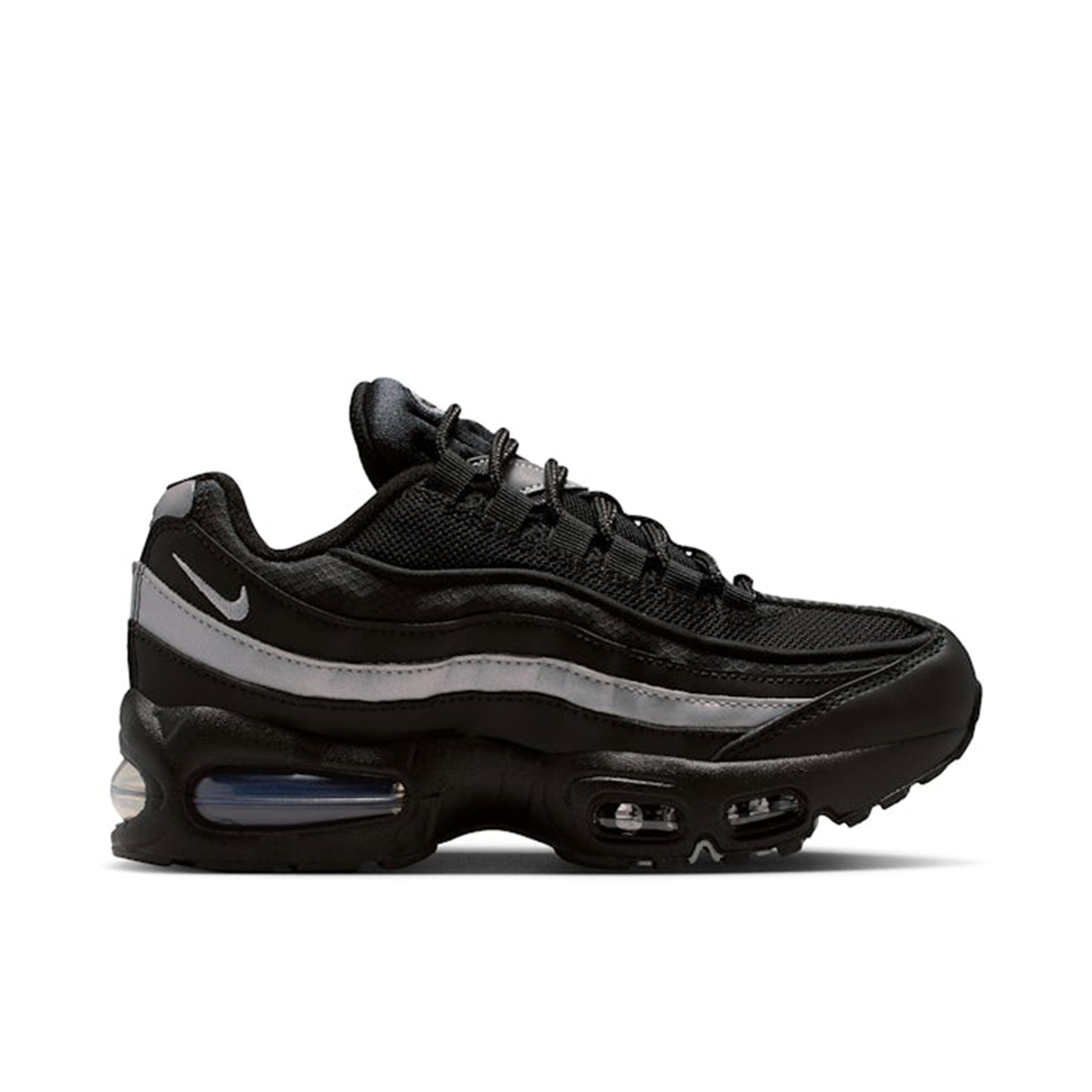 Nike Air Max 95 Black White Metallic Silver GS