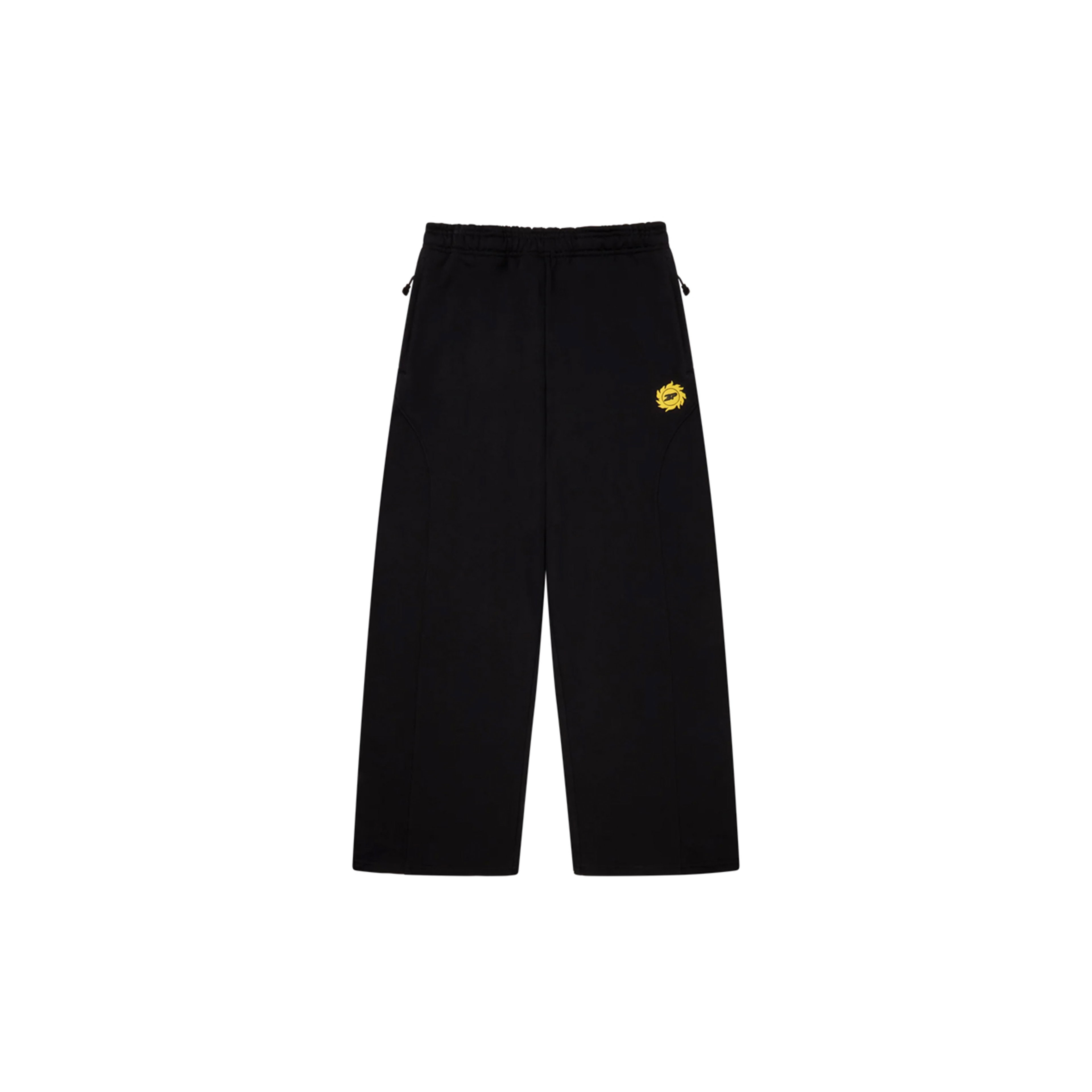 Broken Planet Cosmic Speed Wide Leg Sweatpants Black Yellow