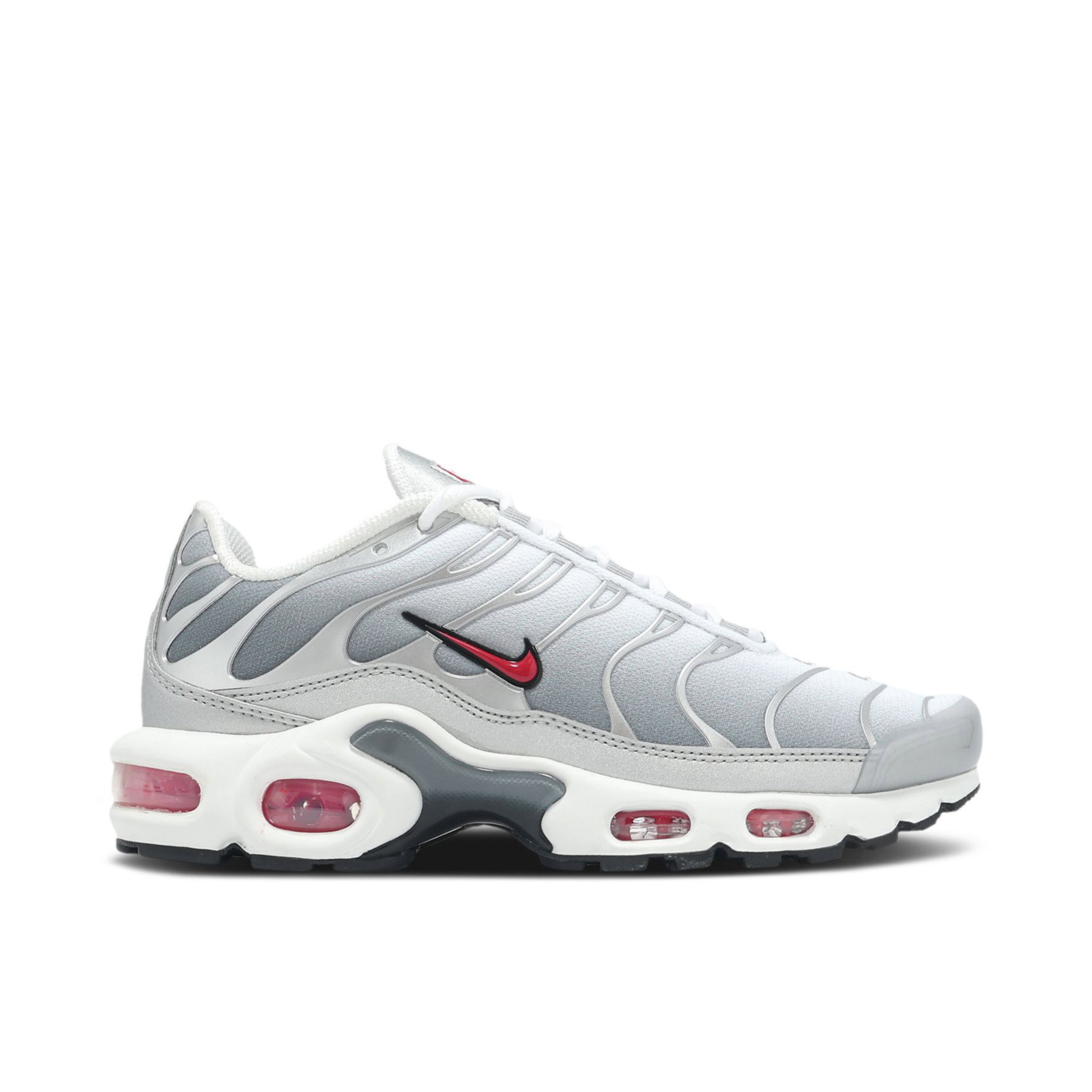 Nike Air Max Plus Metallic Silver University Red Womens