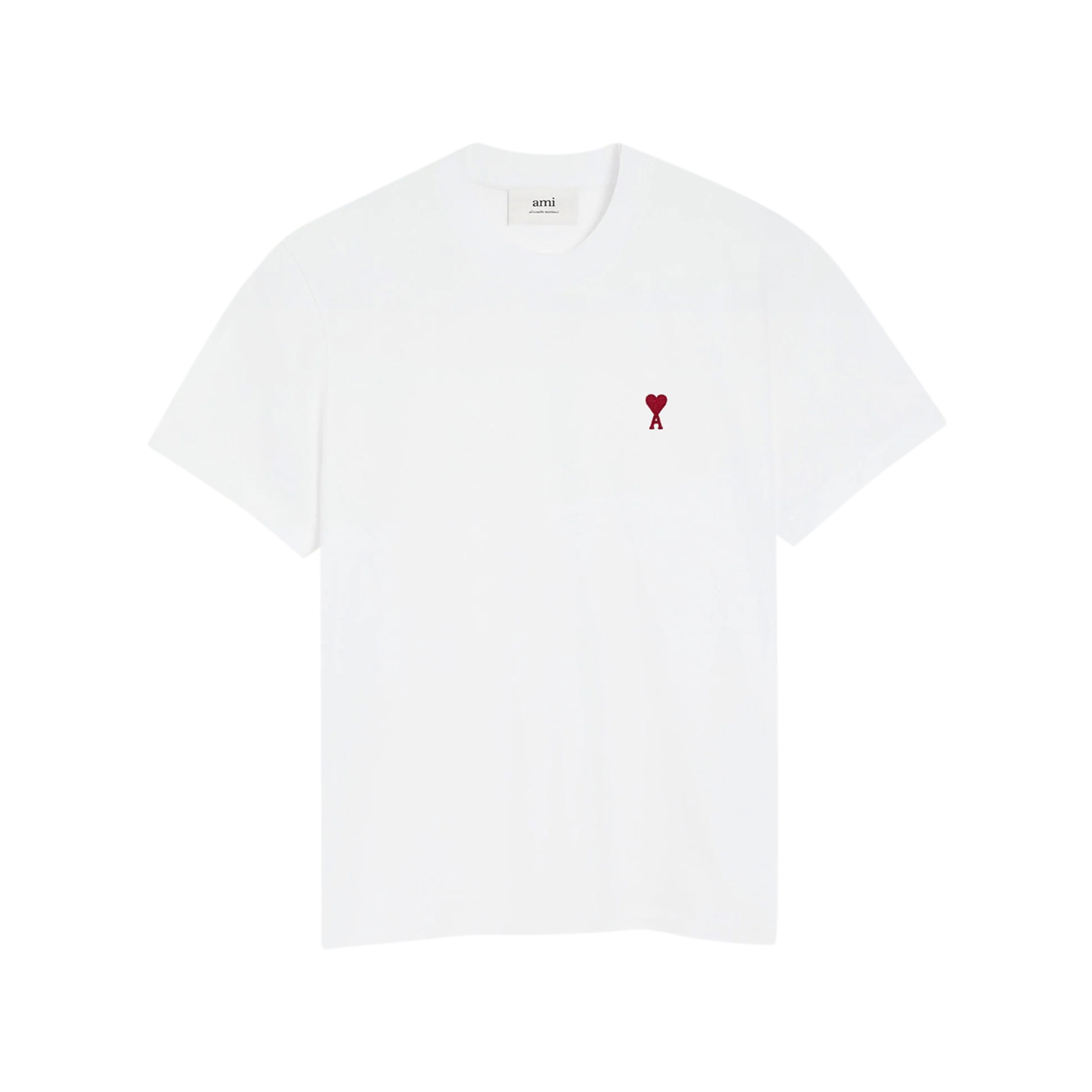 Ami Paris White Red De Coeur Cotton T-Shirt