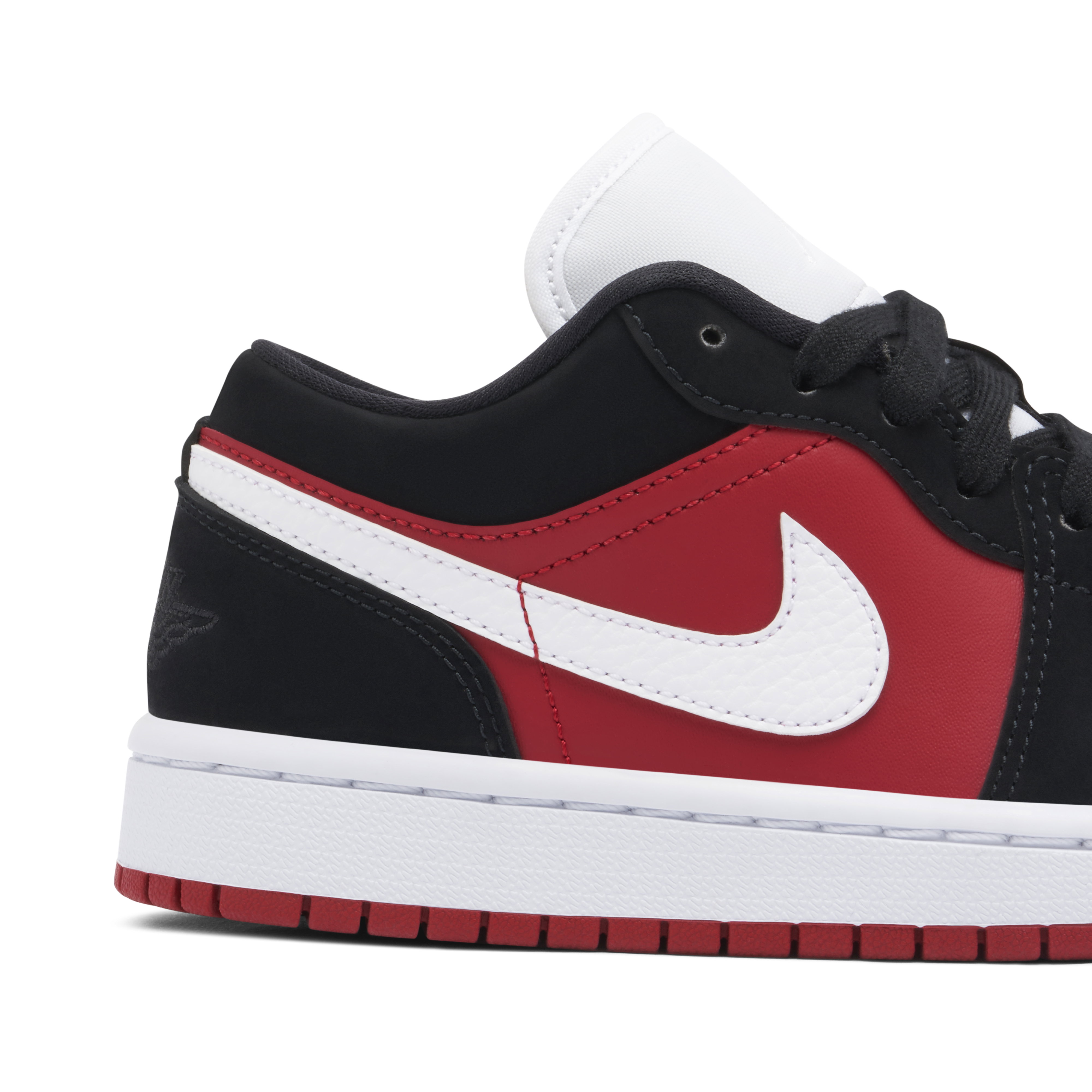 Air Jordan 1 Low Black White Gym Red Womens | DC0774-016 | Laced