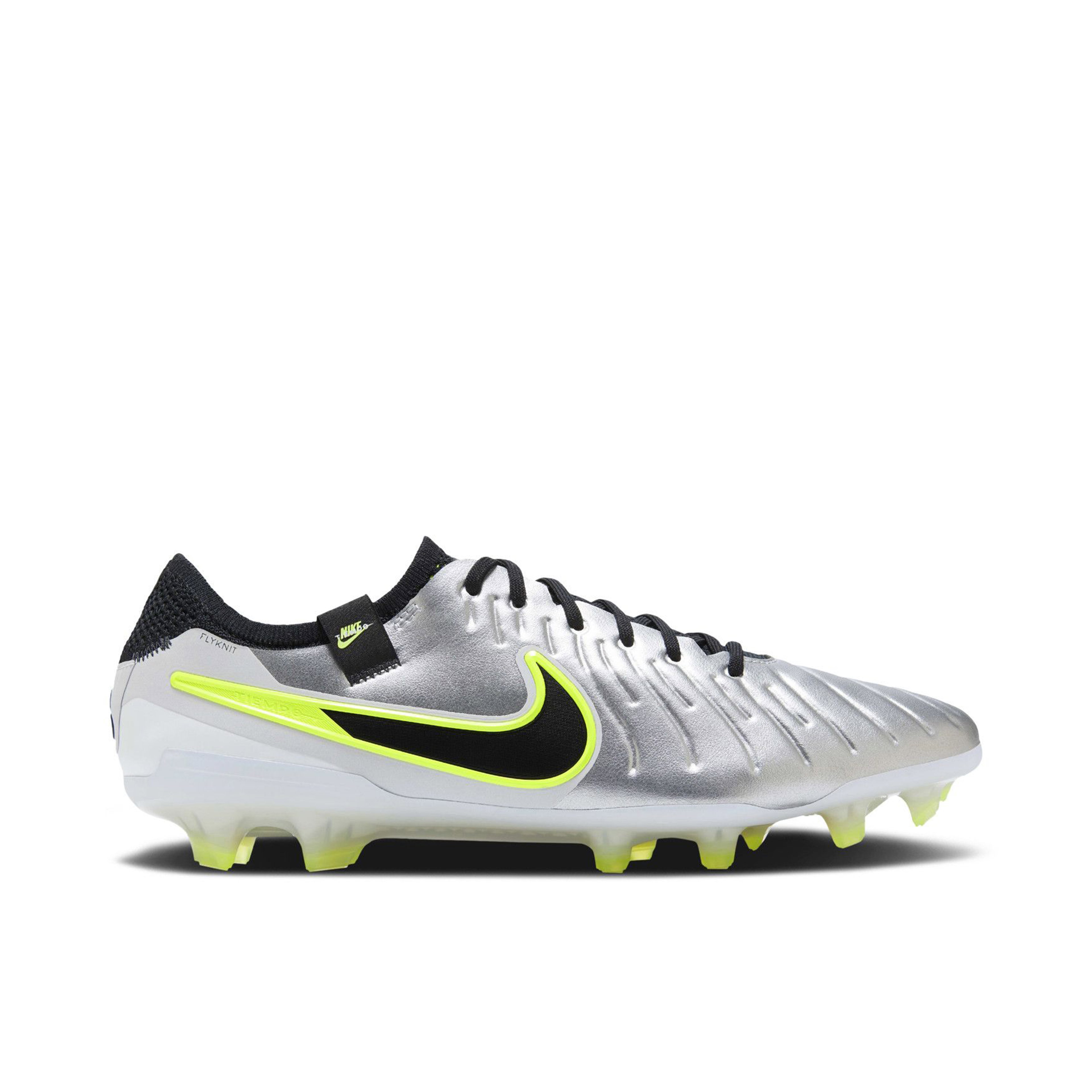 Nike Tiempo Legend 10 Elite FG Metallic Silver Volt Black