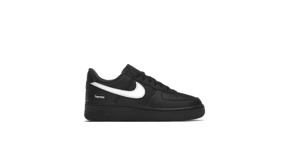 Nike Air Force 1 Low Supreme Black White | CU9225-002 | Laced