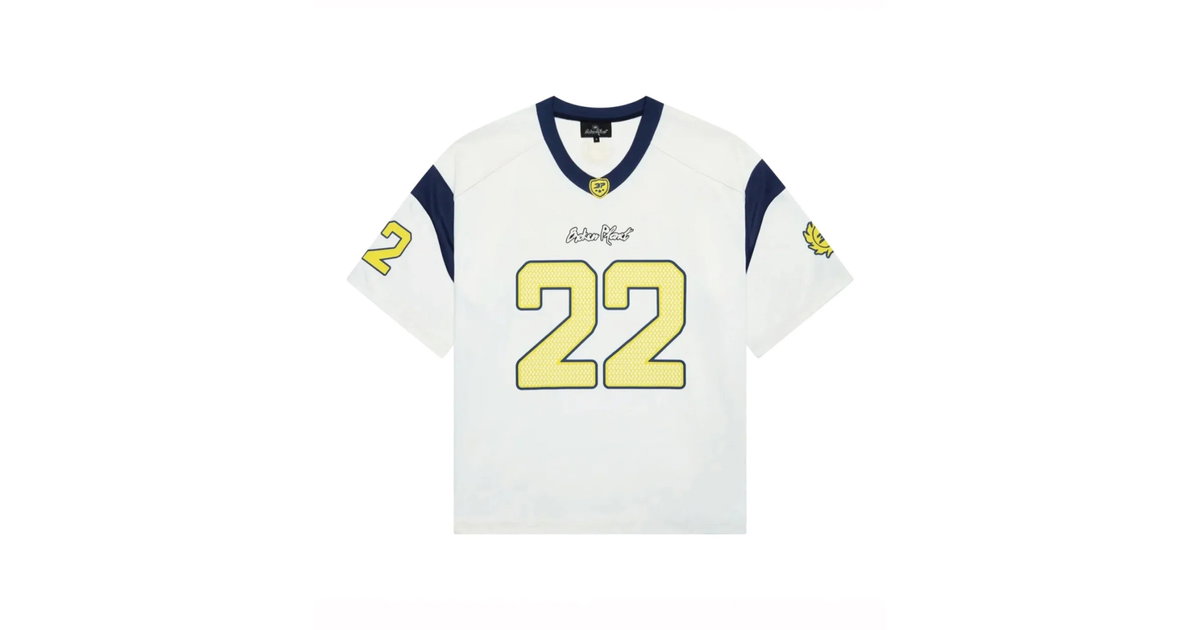 Broken Planet Football Jersey White/Blue | BROKEN-PLANET-00003 | Laced