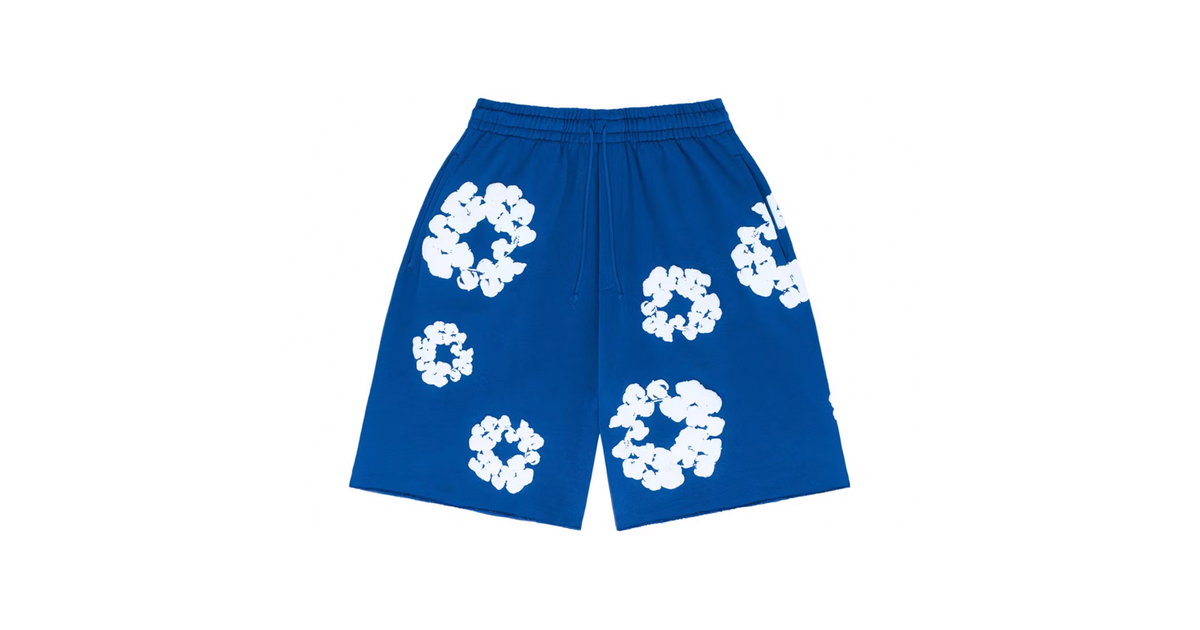 Denim Tears The Cotton Wreath Shorts Royal Blue | DENIM-TEARS
