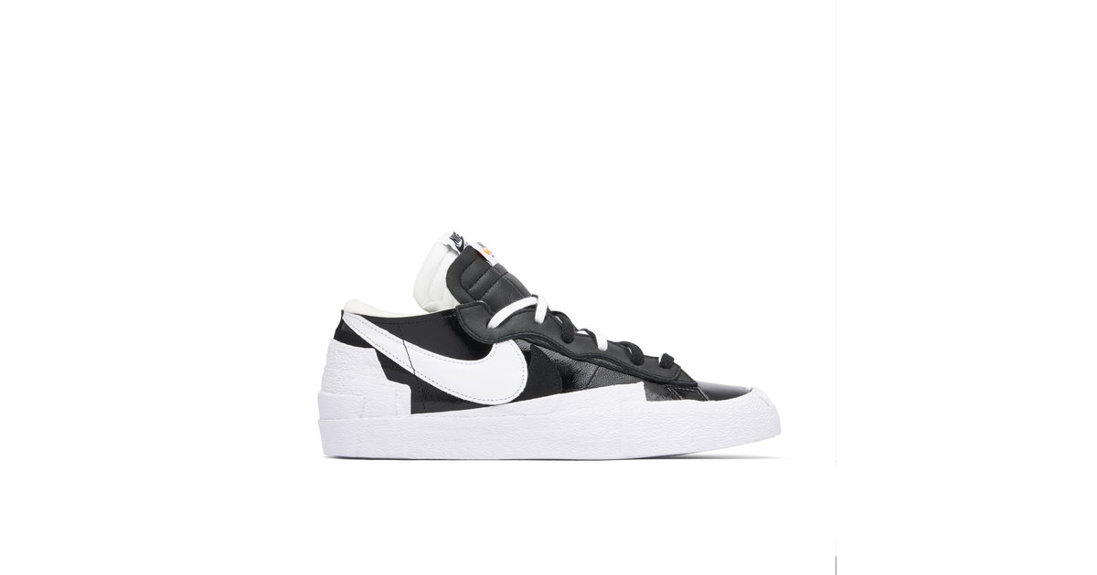 sacai x Nike Blazer Low Black White Patent | DM6443-001 | Laced