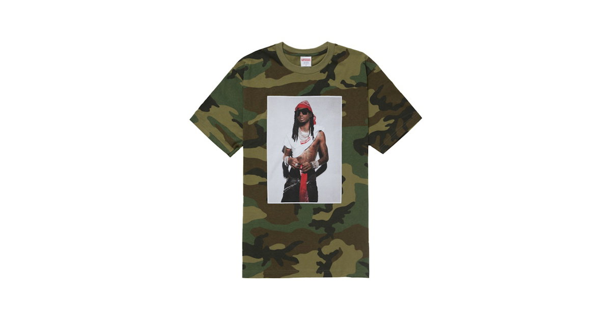 Supreme Playboi Carti Tee Woodland Camo | SUPREME-01768 | Laced