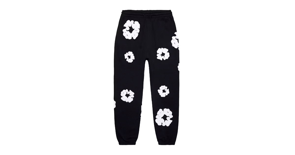 Denim Tears The Cotton Wreath Sweatpants Black | DENIM-TEARS-00009