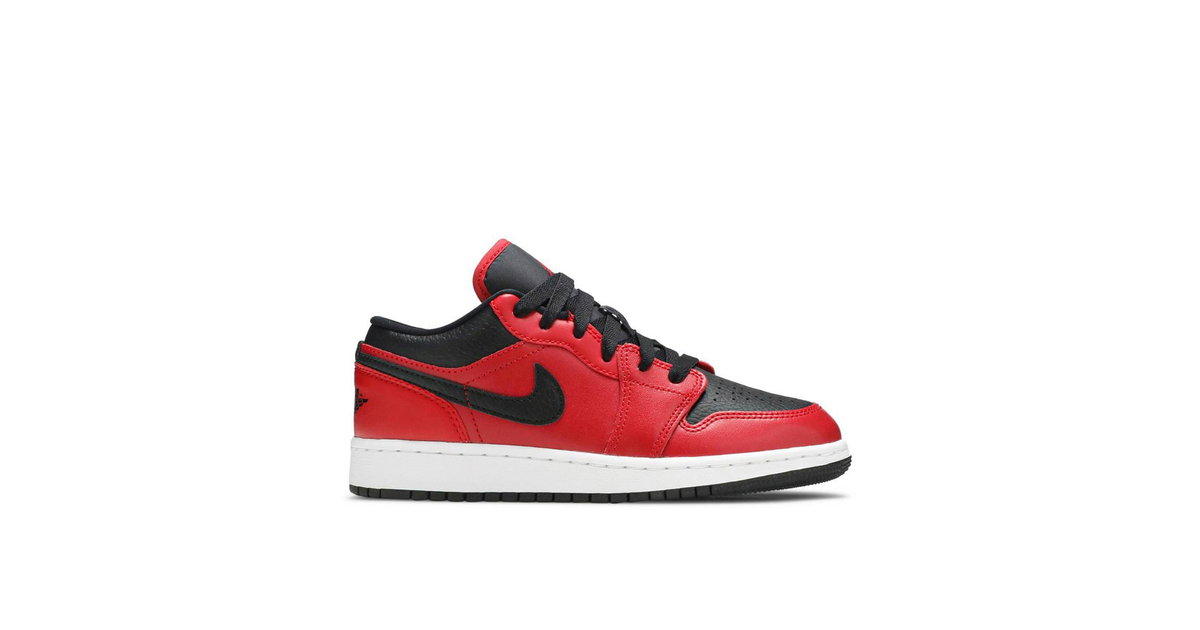 Air Jordan 1 Low Gym Red Black Pebbled GS | 553560-605 | Laced