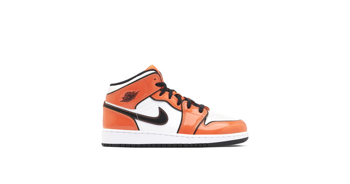 ? Nike Jordan 1 Mid Turf Orange White Black High-Top Sneaker Shoes Men Size 10 Watch BEFORE You BUY! Jordan 1 Mid Turf Orange ON FEET  main image 4