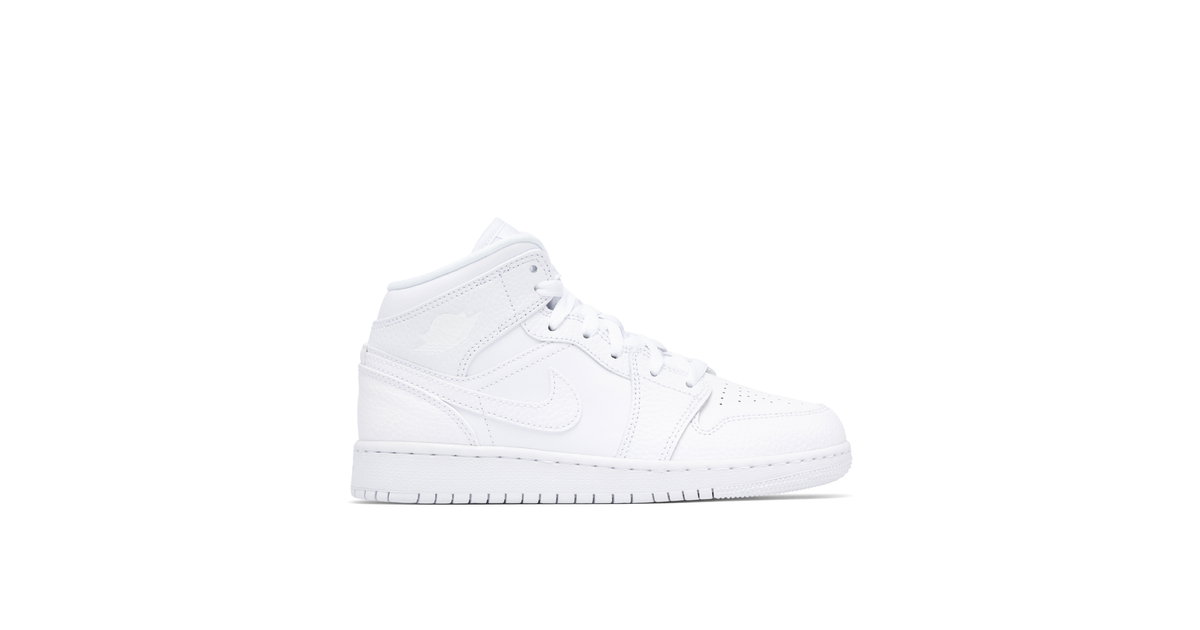 [新品]Nike Air Jordan 1 Mid ホワイト Air Jordan 1 Mid Triple White GS | 554725-130 | Laced