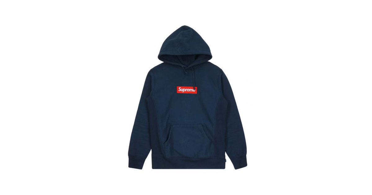Supreme Box Logo Hooded Sweatshirt Navy | SUPREME-01415 | Laced