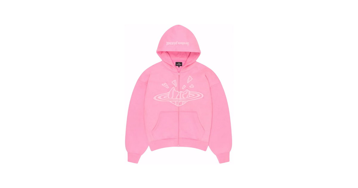 Broken Planet Candy Pink Zip-Up Hoodie | BROKEN-PLANET-00203 | Laced