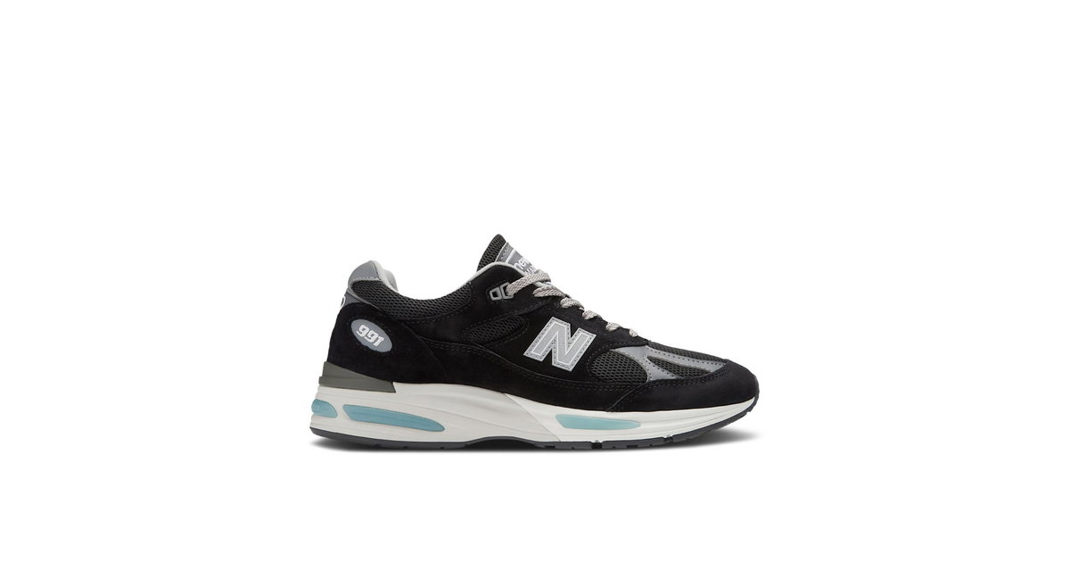 New Balance 991v2 MiUK Black Grey | U991BK2 | Laced