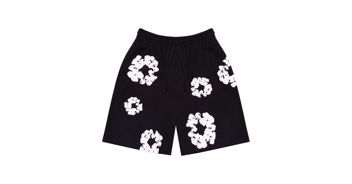 Denim Tears The Cotton Wreath Shorts Black | DENIM-TEARS-00007 | Laced