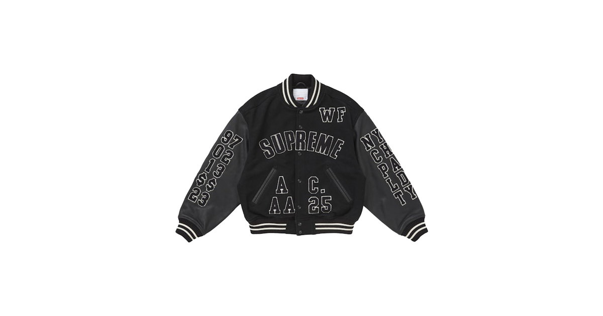 Supreme Praises Varsity Jacket Black | SUPREME-01752 | Laced