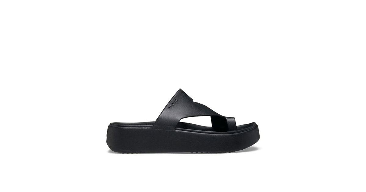 Crocs Getaway Platform Toe Loop Flip Black Womens | 210834-001 | Laced