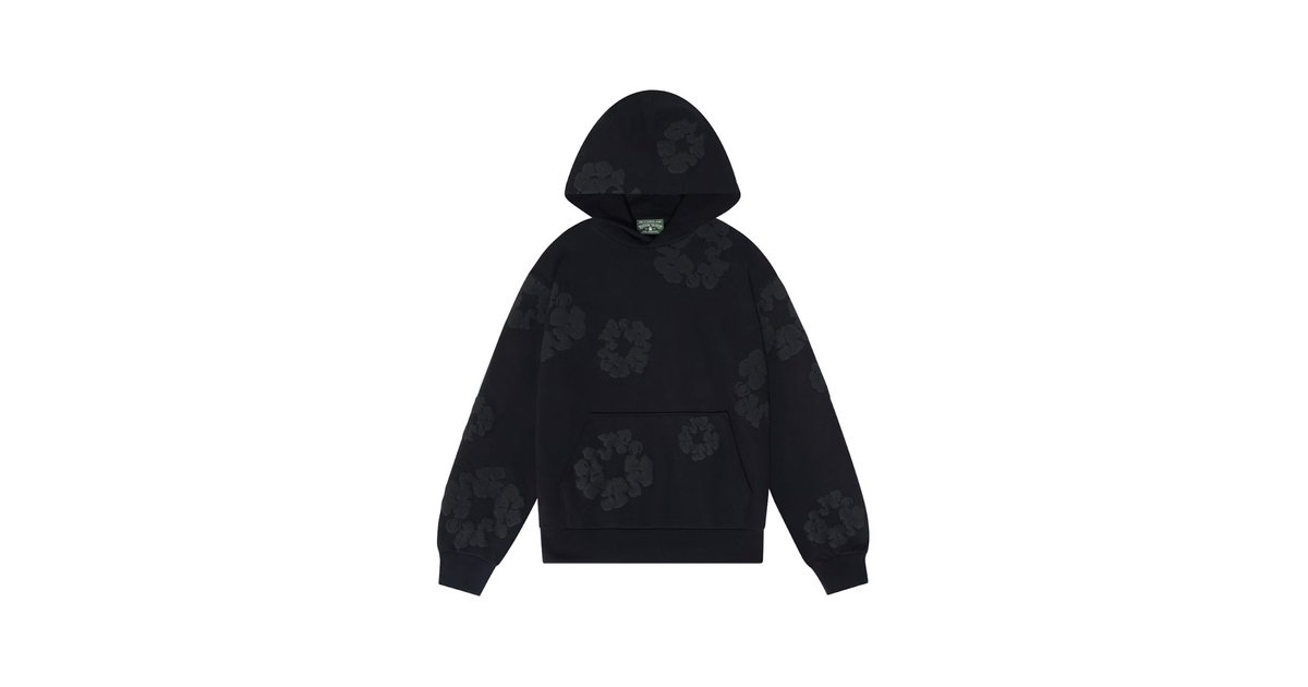 Denim Tears Cotton Wreath Hoodie Black Monochrome | DENIM-TEARS