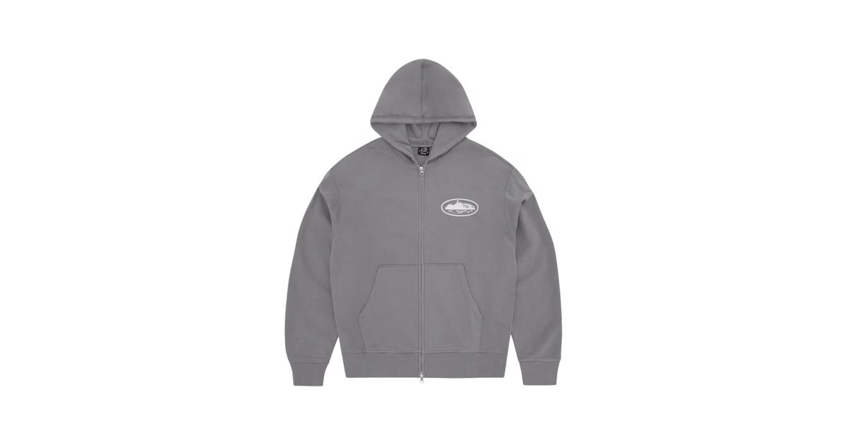 Corteiz MINI ZIP HOODIE パーカー グレー CORTEIZ Island puf-print