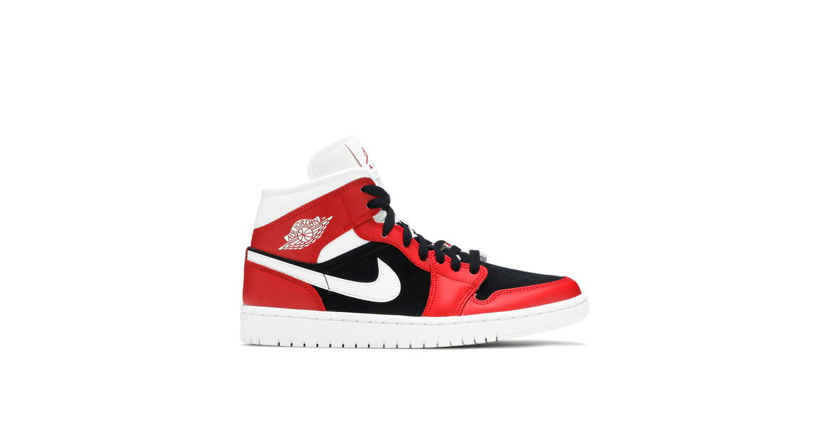 Air Jordan 1 Mid Gym Red Black Womens | BQ6472-601 | Laced