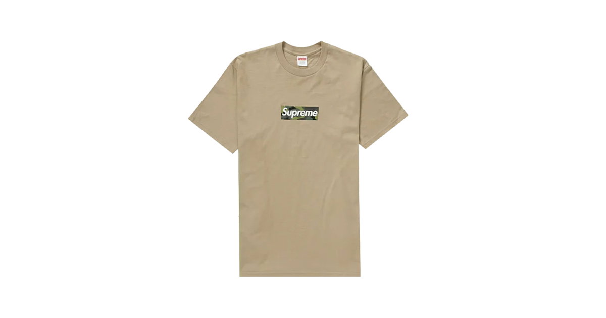 khaki 　supreme フットボールシャツ Supreme Box Logo Tee (FW23) Khaki | SUPREME-00079 | Laced