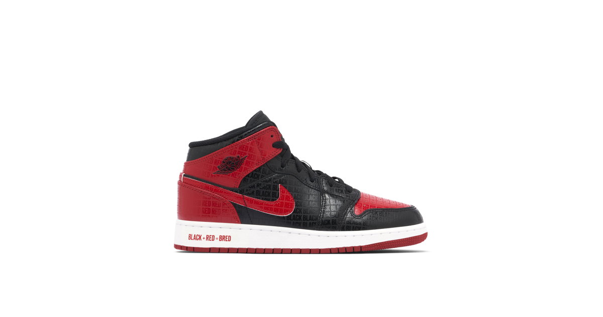 Air Jordan 1 Mid Bred Text GS | DM9650-001 | Laced