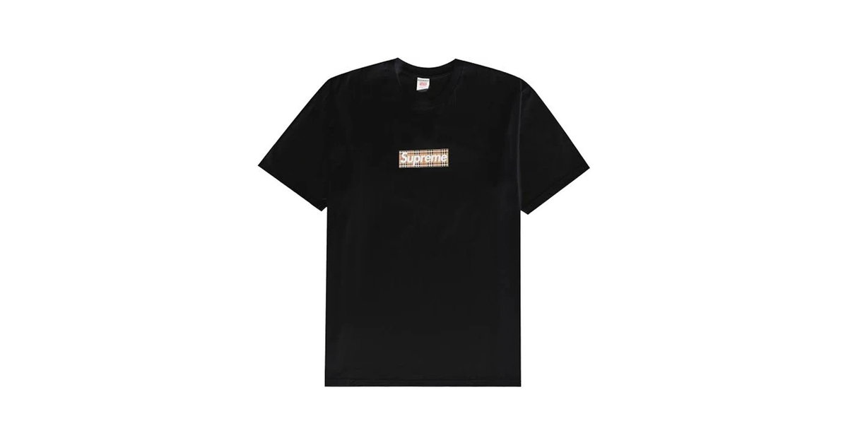 Supreme Burberry Box Logo Tee Black | SUPREME-00042 | Laced