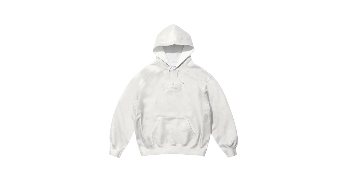 Supreme MM6 Maison Margiela Foil Box Logo Hooded Sweatshirt White