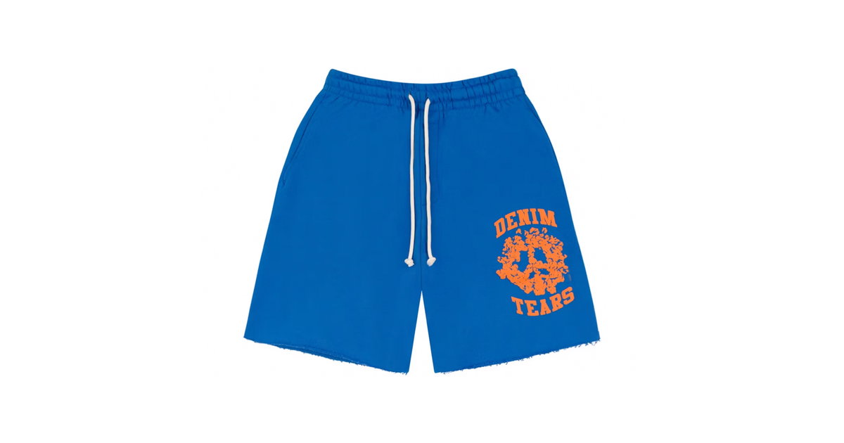 Denim Tears Denim University Sweat Shorts Royal Blue | DENIM-TEARS