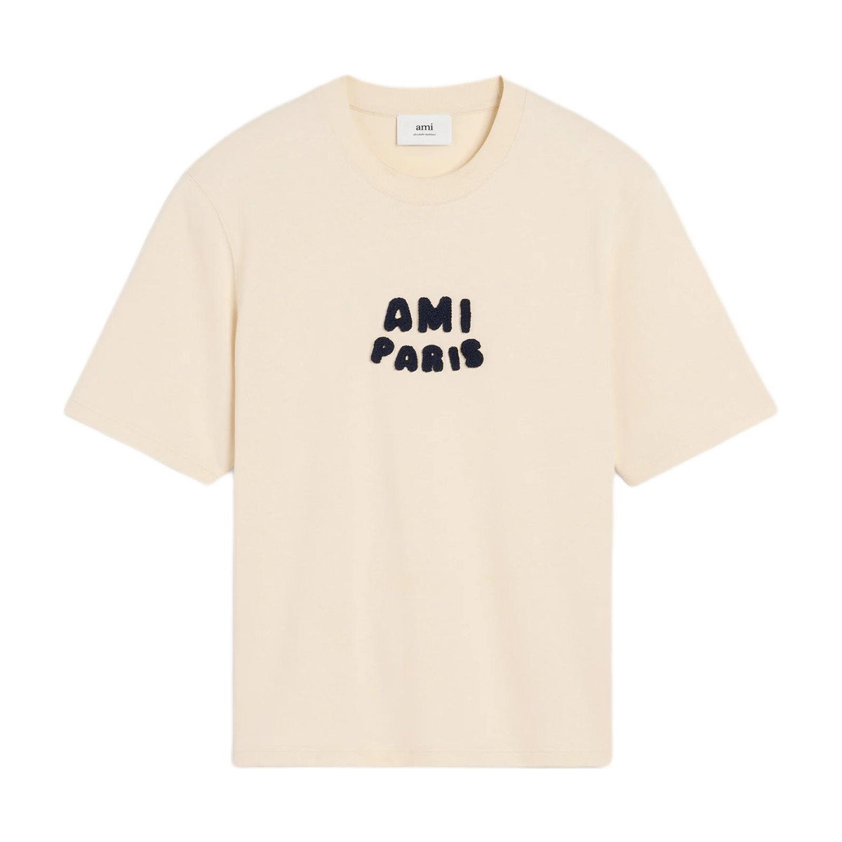 Ami Paris Crochet Logo T-Shirt 'Cream'